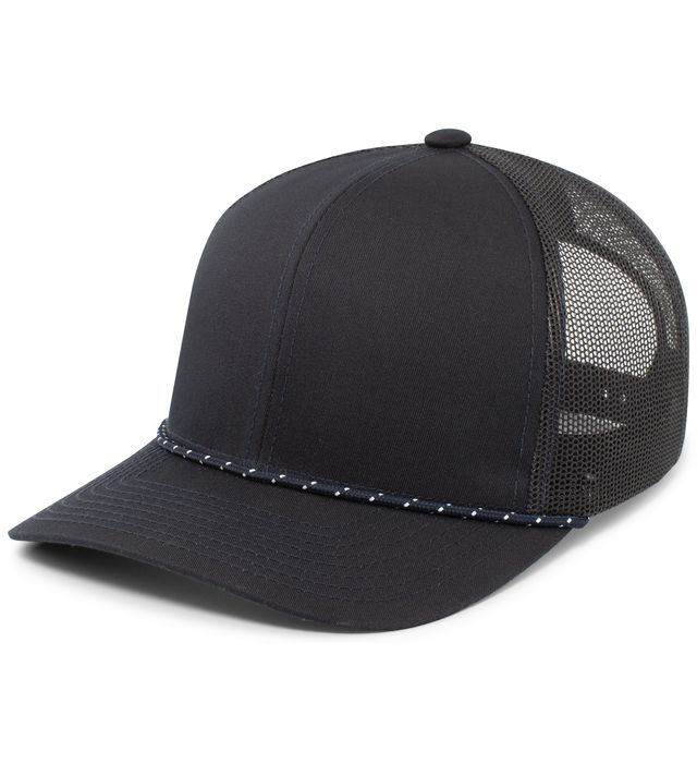 Pacific Headwear Trucker Mesh Rope Brim Cap – Style # 104BR Navy