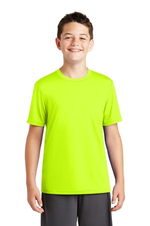 Sport-Tek Youth PosiCharge Tough Tee – Front – Neon Yellow