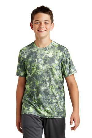Sport-Tek Youth Mineral Freeze Tee – Lime Shock – Front