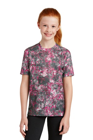 Sport-Tek Youth Mineral Freeze Tee – Pink Raspberry – Front
