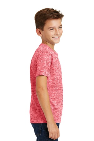 Sport-Tek Youth Posicharge Electric Heather Tee – Deep Red Electric – Side