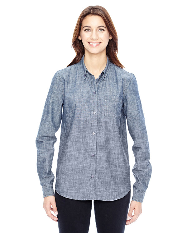 alternative-ladies-work-shirt-chambray-blue