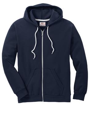 Anvil Full-Zip Hooded Sweatshirt Style 71600 Navy Front Flat