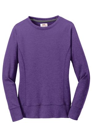 Anvil Ladies French Terry Crewneck Sweatshirt Style 72000L Heather Purple Front Flat