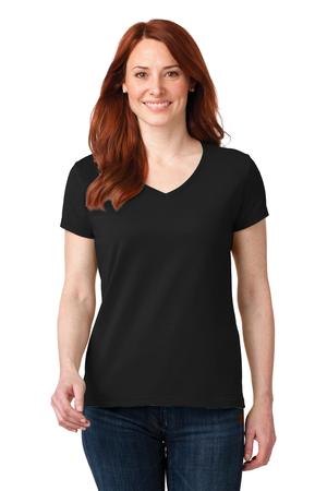 Anvil Ladies 100% Ring Spun Cotton V-Neck T-Shirt Style 88VL Black