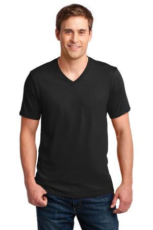 Anvil 100% Ring Spun Cotton V-Neck T-Shirt Style 982 Black