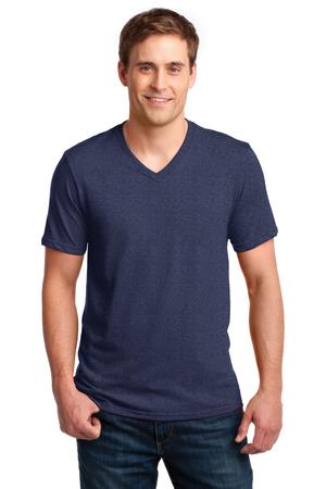 Anvil 100% Ring Spun Cotton V-Neck T-Shirt Style 982 Heather Blue