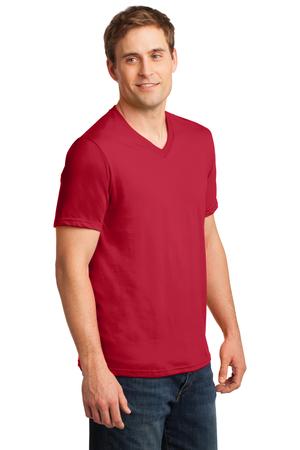Anvil 100% Ring Spun Cotton V-Neck T-Shirt Style 982 Red Angle