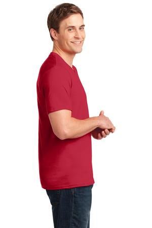 Anvil 100% Ring Spun Cotton V-Neck T-Shirt Style 982 Red Side