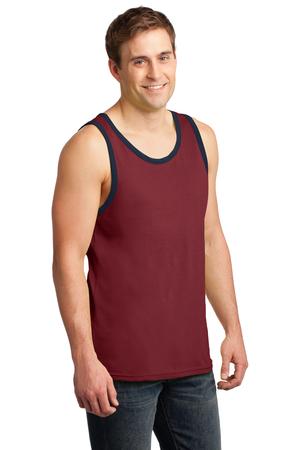 Anvil 986 Ring Spun Cotton Tank Top Independence Red/Navy Angle