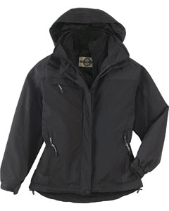 Ash City - North End Ladies' 3-In-1 Mid-Length Jacket Black Full View