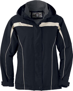 Ash City - North End LADIES' 3-IN-1 JACKET WITH DETACHABLE JACKET LINER Black Full View