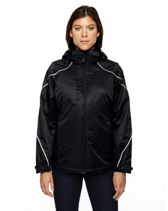 Ash City - North End Ladies' Angle 3-in-1 Jacket with Bonded Fleece Liner Black Front