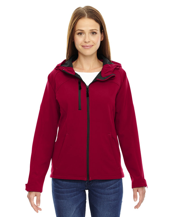 ash-city-north-end-ladies-prospect-two-layer-fleece-bonded-soft-shell-hooded-jacket-molten-red