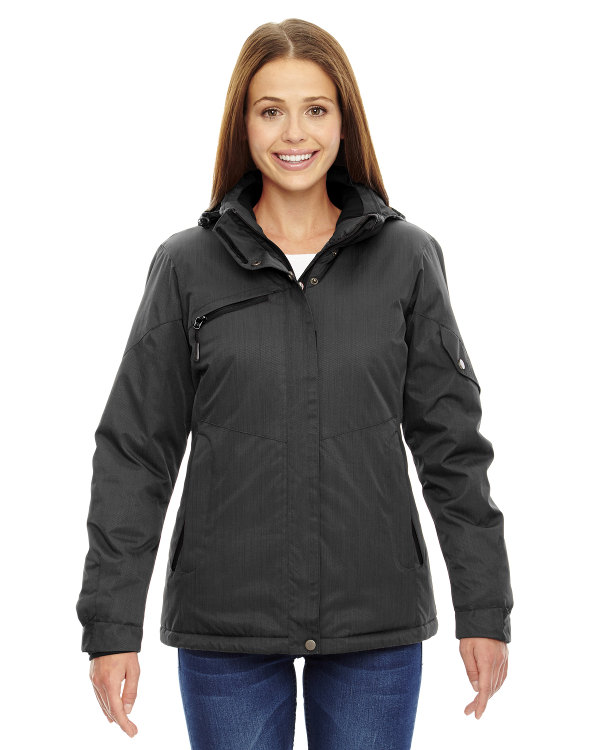 Ash City - North End Ladies' Rivet Textured Twill Insulated Jacket Carbon