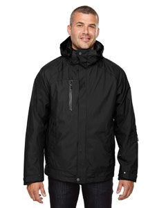 Ash City - North End Men's Caprice 3-in-1 Jacket with Soft Shell Liner Black Front