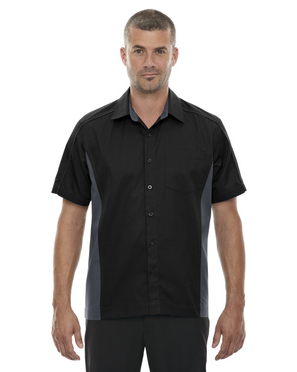 Ash City - North End Men's Fuse Colorblock Twill Shirt Black