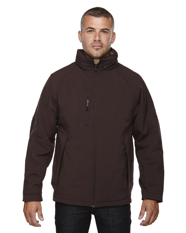 Ash City - North End Men's Glacier Insulated Three-Layer Fleece Bonded Soft Shell Jacket with Detachable Hood Dark Chocolate