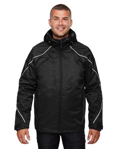Ash City - North End Men's Tall Angle 3-in-1 Jacket with Bonded Fleece Liner Black Front