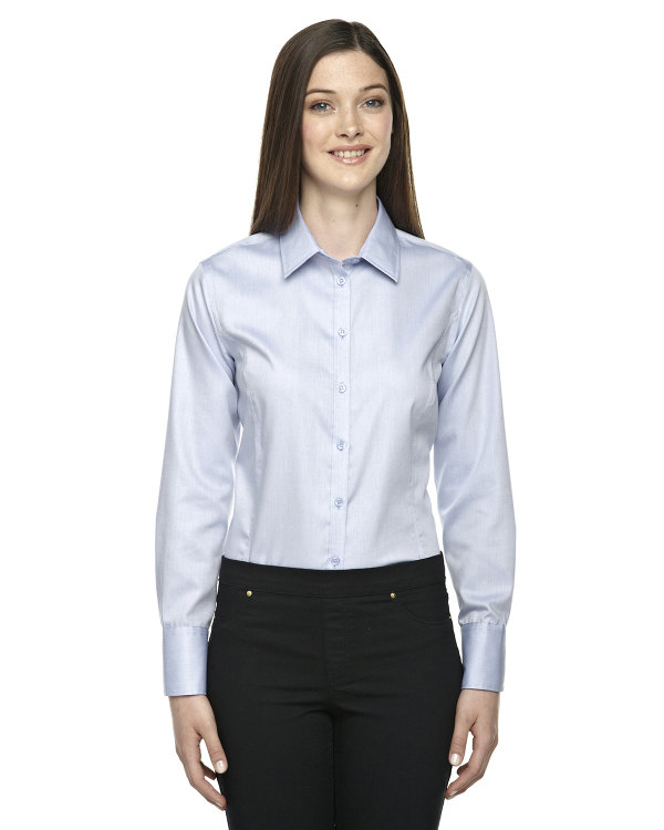 ash-city-north-end-sport-blue-ladies-boulevard-wrinkle-free-two-ply-80s-cotton-dobby-taped-shirt-with-oxford-twill-cool-blue