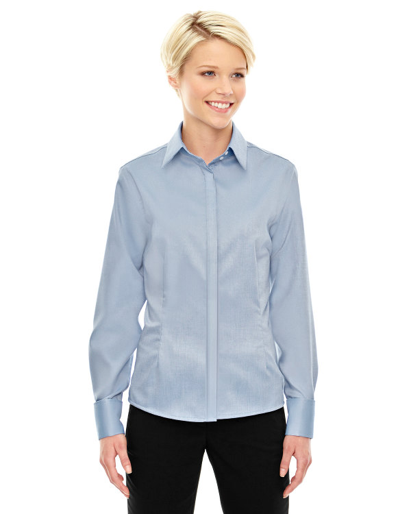 ash-city-north-end-sport-blue-ladies-refine-wrinkle-free-two-ply-80s-cotton-royal-oxford-dobby-taped-shirt-cool-blue