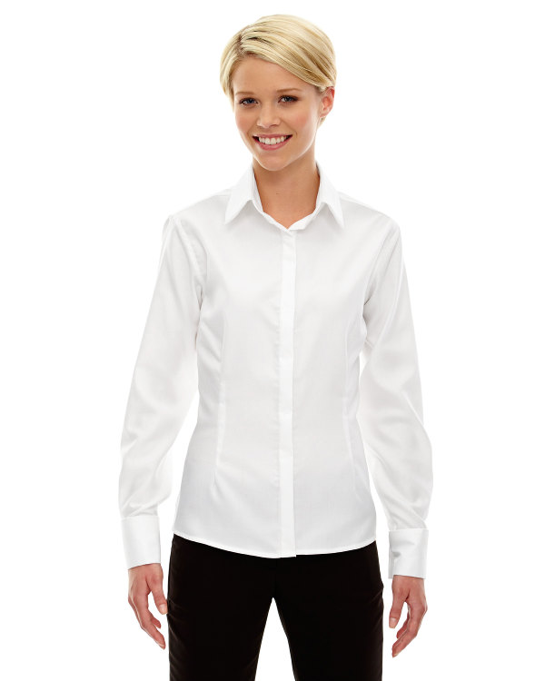 ash-city-north-end-sport-blue-ladies-refine-wrinkle-free-two-ply-80s-cotton-royal-oxford-dobby-taped-shirt-white