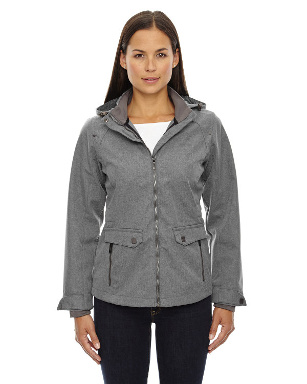 Ash City - North End Sport Blue Ladies' Uptown Three-Layer Light Bonded City Textured Soft Shell Jacket City Grey