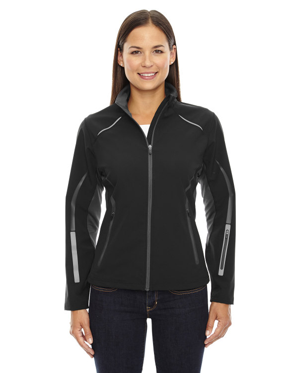 ash-city-north-end-sport-red-ladies-pursuit-three-layer-light-bonded-hybrid-soft-shell-jacket-with-laser-perforation-black