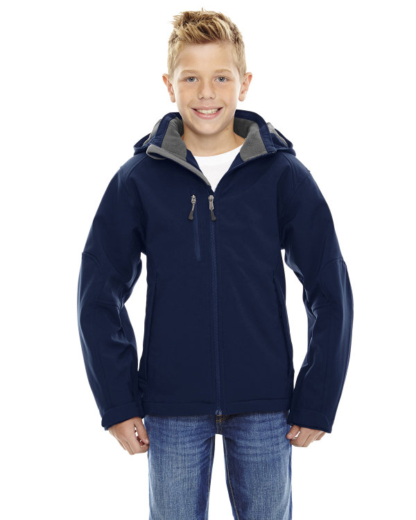 Ash City - North End Youth Glacier Insulated Three-Layer Fleece Bonded Soft Shell Jacket with Detachable Hood Classic Navy