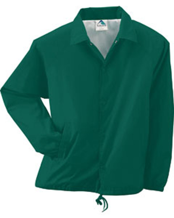 augusta-drop-ship-youth-lined-nylon-coachs-jacket-dark-green