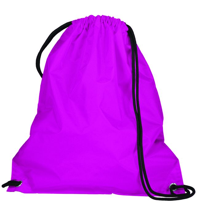 Augusta Sportswear 16.5 inch 100% Nylon Drawsting Backpack Cinch Bag 1905 Power Pink