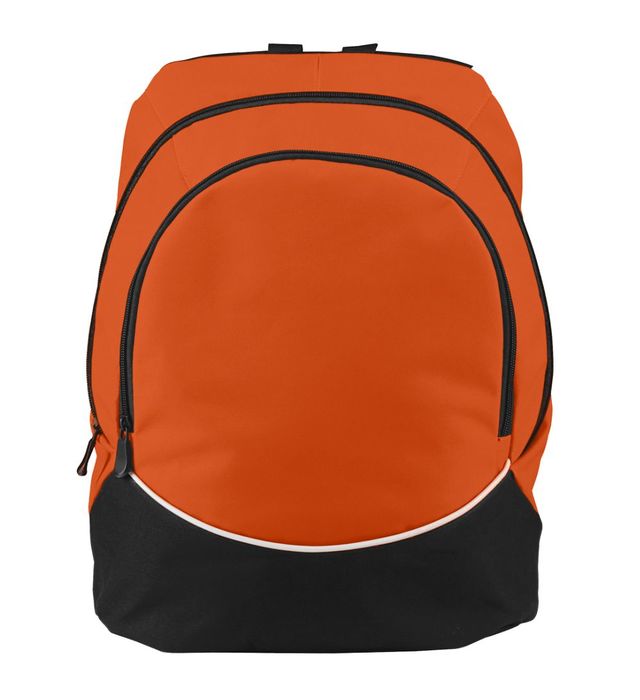 Augusta Sportswear 16.5 inch Large Tri-Color Zippered Team Backpack 1915 Orange/Black/White