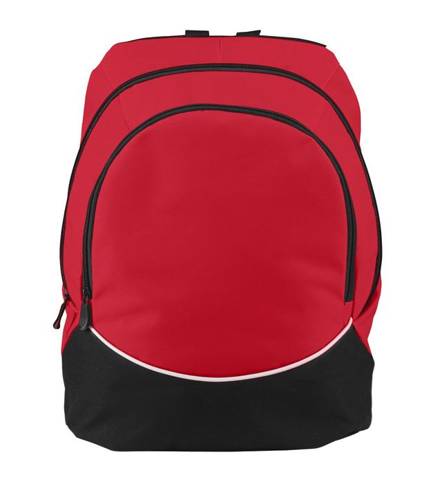 Augusta Sportswear 16.5 inch Large Tri-Color Zippered Team Backpack 1915 Red/Black/White