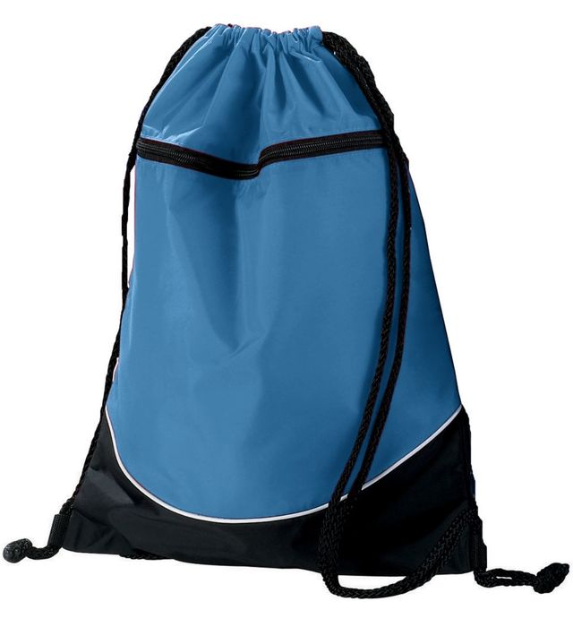 Augusta Sportswear 18 inch Tri-Color Drawstring Backpack Cinch Bag 1915 Columbia Blue/Black/White
