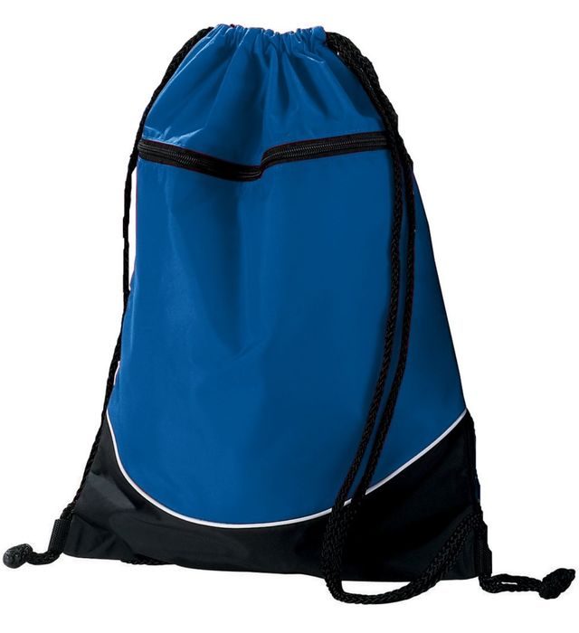 Augusta Sportswear 18 inch Tri-Color Drawstring Backpack Cinch Bag 1915 Royal/Black/White