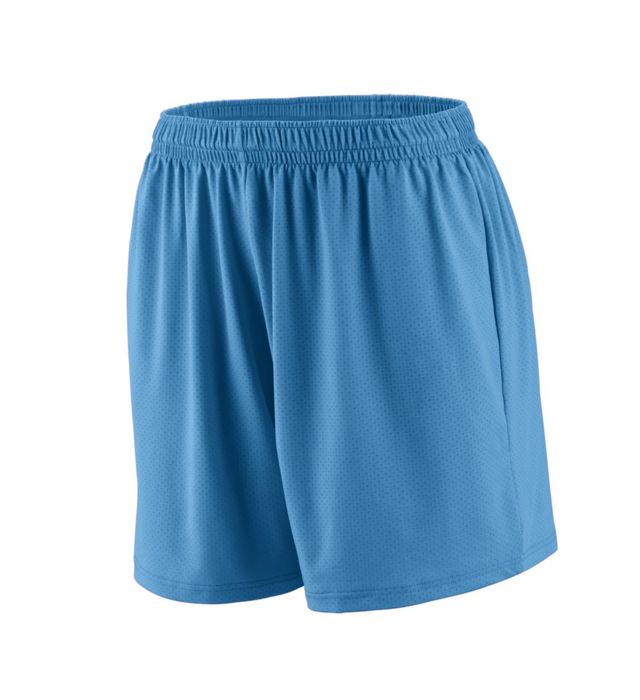 Augusta Sportswear 5-inch Inseam Pinhole Mesh Elastic Waistband Ladies Short 1292-blue