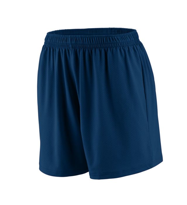 Augusta Sportswear 5-inch Inseam Pinhole Mesh Elastic Waistband Ladies Short 1292-navy