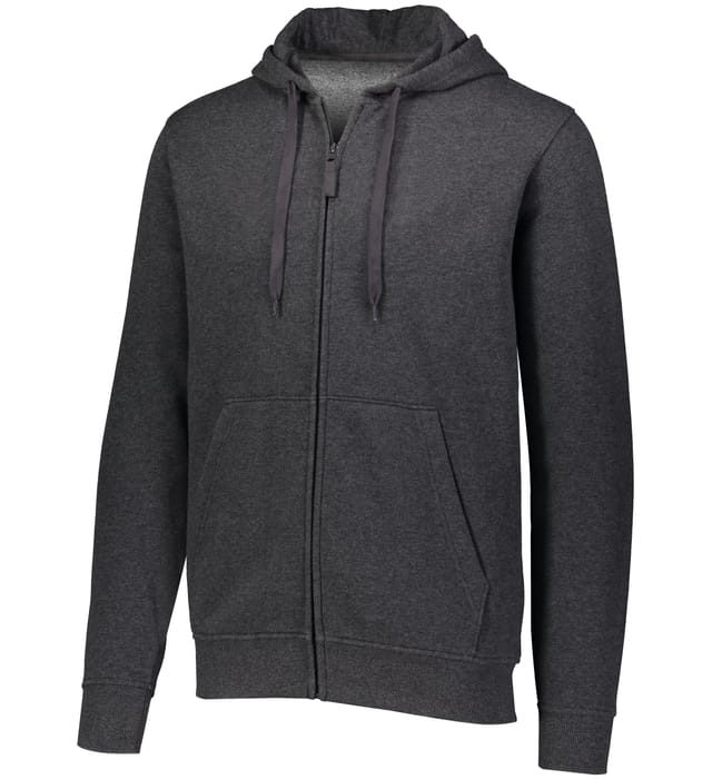augusta-sportswear-60-40-fleece-full-zip-hoodie-carbon heather