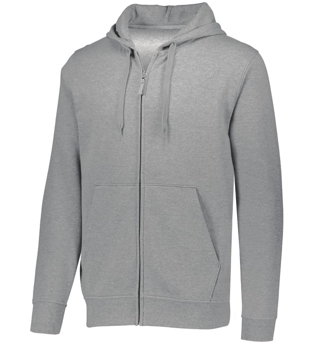 augusta-sportswear-60-40-fleece-full-zip-hoodie-charcoal heather