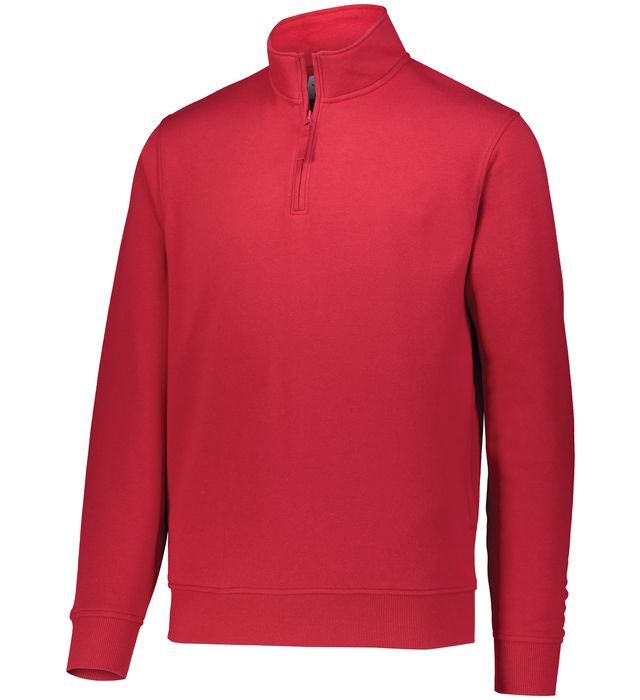 augusta-sportswear-60-40-fleece-quarter-zip-pullover-red