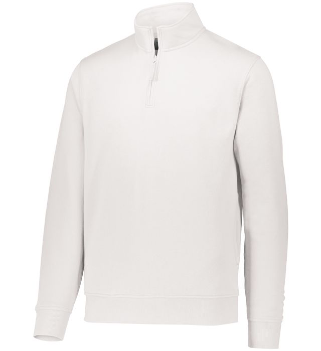 augusta-sportswear-60-40-fleece-quarter-zip-pullover-white
