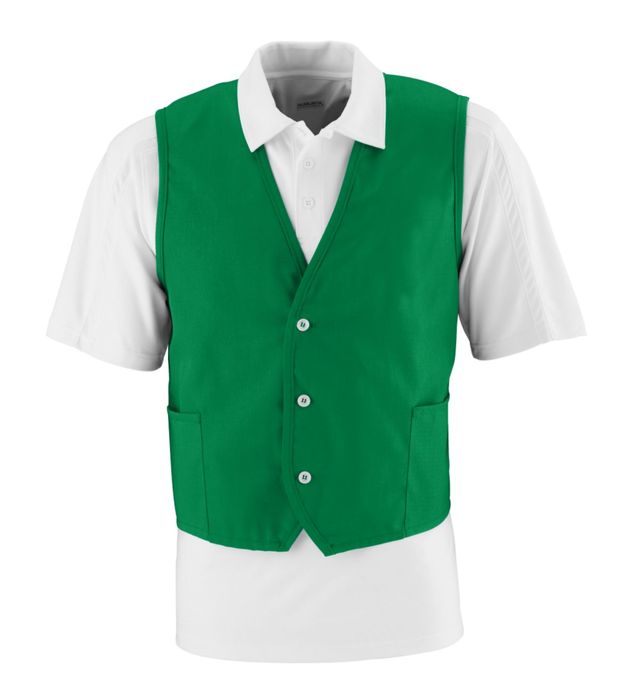 Augusta Sportswear Button-Up Uniform Vest with Side Seam Patch Pockets 2145 Maroon