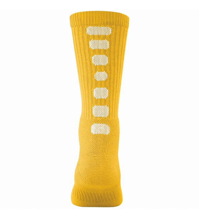 augusta-sportswear-calf-length-color-block-crew-socks-gold-white