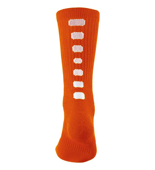Augusta Sportswear Calf Length Color Block Crew Socks 6091 Orange/White