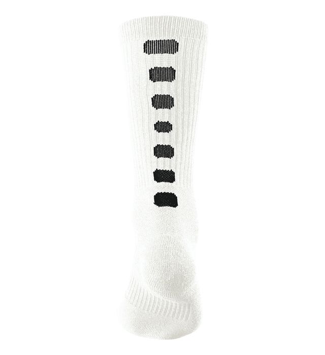 Augusta Sportswear Calf Length Color Block Crew Socks 6091 White/Black