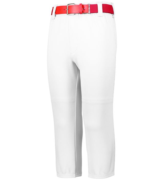 Augusta Sportswear Elastic Waistband with Inside Drawcord Pull-up Baseball Pants with Loop-white