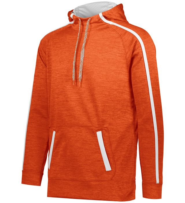 Augusta Sportswear Front Pouch Pocket Stoked Tonal Heather Hoodie Polyester 5554 Orange/White