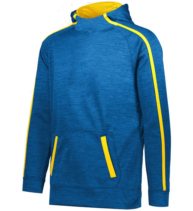 Augusta Sportswear Front Pouch Pocket Youth Stoked Tonal Heather Hoodie Polyester 5555 Royal/Gold
