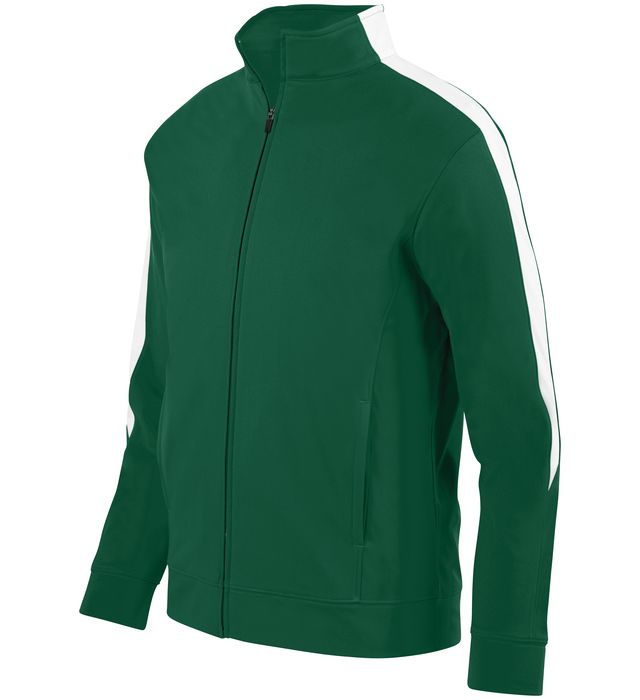 augusta-sportswear-front-zipper-medalist-jacket-2-0-dark green-white