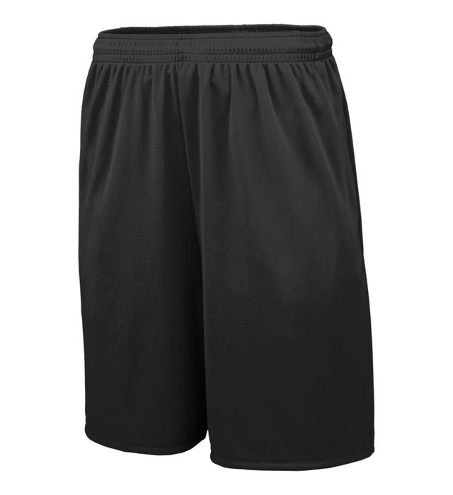 Augusta Sportswear Full Cut Legs 9-inch Inseam Training Shorts with Pocket -Black